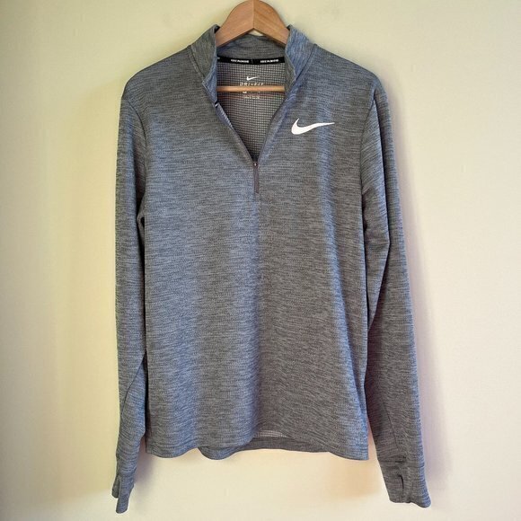 Nike Pacer Plus Dri- Fit Half Zip Running Top Soulcycle 929485-036 Size S GRAY - Picture 2 of 7